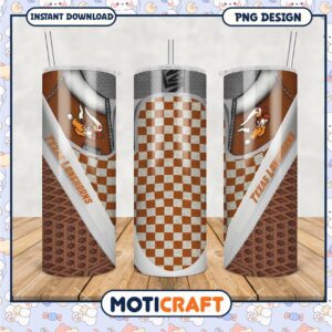 Texas Longhorns Tumbler Design Featuring Checker Pattern PNG
