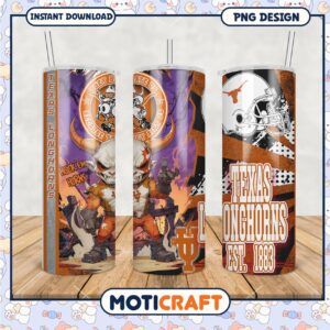 Texas Longhorns Tumbler Design Featuring Bold Mascot Art