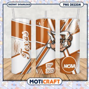 Texas Longhorns NCAA Tumbler PNG for College Fans Gifts