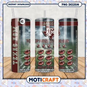 Texas A&M Aggies Tumbler PNG Winning Numbers Design