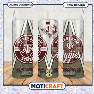 Texas A&M Aggies Tumbler PNG Design for Fans and Collectors