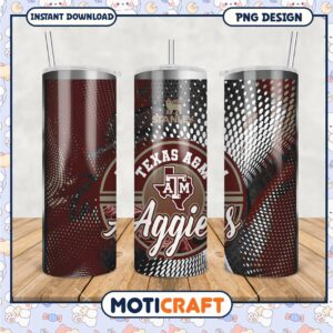 Texas A&M Aggies Tumbler PNG Design for Fans and Gifts