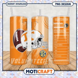 Tennessee Volunteers Fan Tumbler Design PNG for Sports Fans