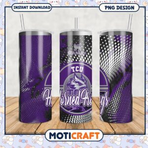 TCU Horned Frogs Tumbler PNG Stylish Team Design Art