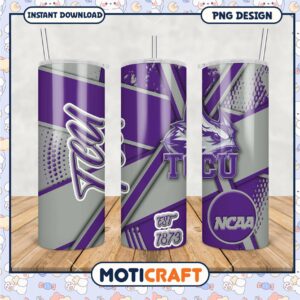 TCU Purple Panthers NCAA Tumbler PNG Design Downloadable