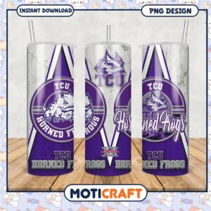 TCU Horned Frogs Tumbler PNG Product Design Graphics
