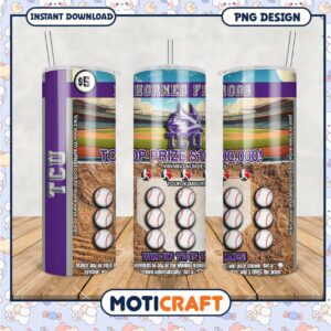 TCU Horned Frogs Tumbler PNG Design for College Fans