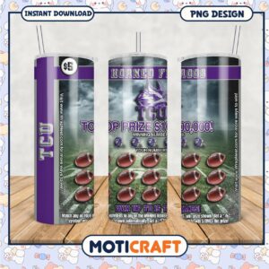TCU Horned Frogs Tumbler Design for Sports Fans PNG File