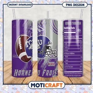 TCU Horned Frogs Fan Tumbler Design PNG File Download