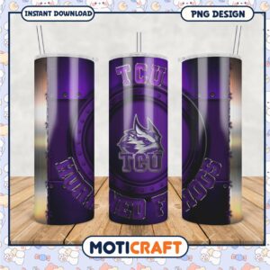 TCU Horned Frogs Purple Tumbler PNG Design for Fans