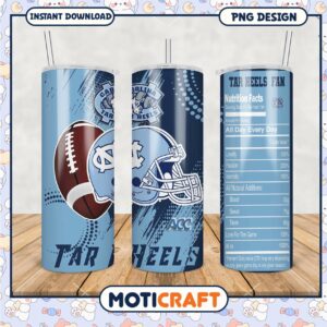 Tar Heels Fan Tumbler PNG Design for Game Day Celebration
