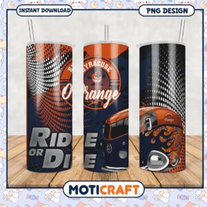 Syracuse Orange Ride or Die Tumbler PNG Design for Fans