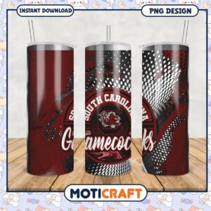 South Carolina Gamecocks Tumbler Design PNG Downloadable File