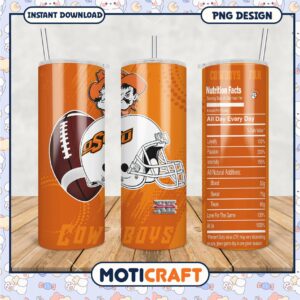 OSU Cowboys Fan Tumbler Design PNG for Game Day Fun