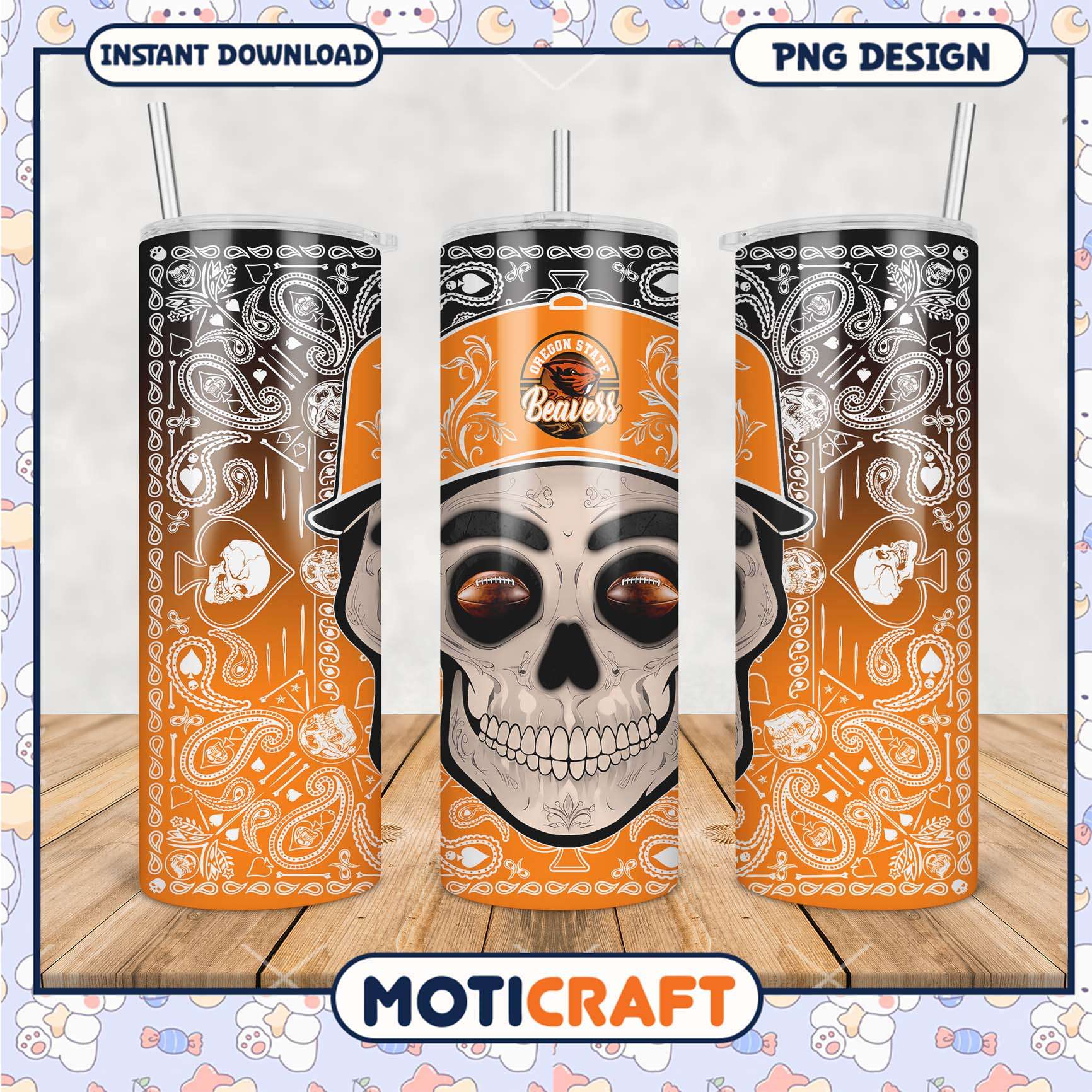 Oregon State Beavers Skull Tumbler Design for Fans Oregon State Beavers Skull Tumbler Design for Fans