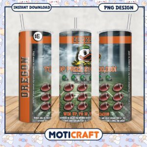 Oregon Ducks Tumbler PNG Top Prize Lottery Design Template