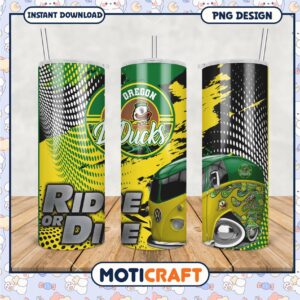 Oregon Ducks Tumbler PNG Ride or Die Design for Fans