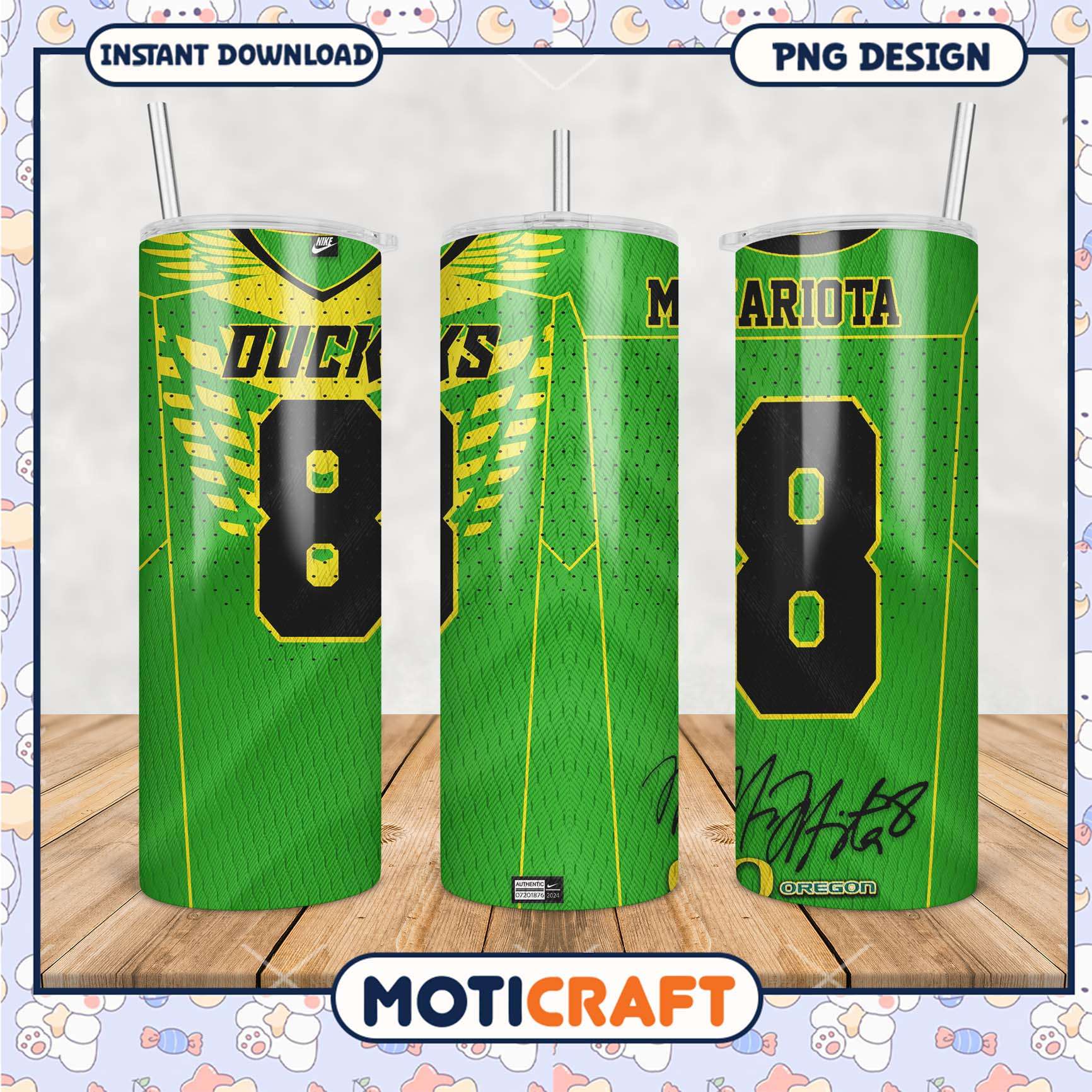 Oregon Ducks Marcus Mariota Tumbler PNG Design Oregon Ducks Marcus Mariota Tumbler PNG Design
