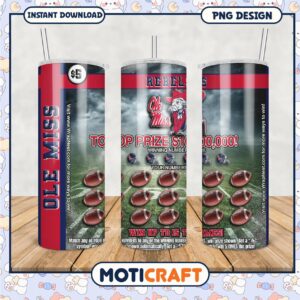 Ole Miss Rebels Tumbler PNG Winning Numbers Design Template