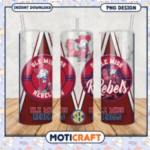Ole Miss Rebels Tumbler PNG Design Perfect for Fans