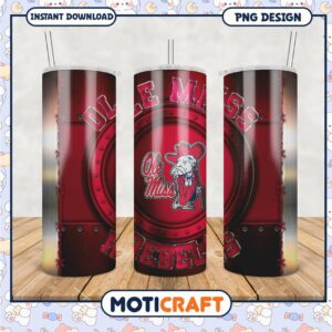 Ole Miss Rebels Tumbler PNG Design for Fan Merchandise
