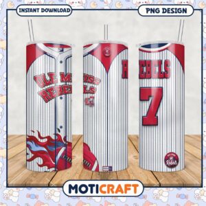 Ole Miss Rebels Team Spirit Tumbler Design PNG File