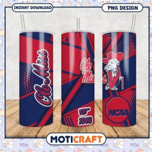 Ole Miss NCAA Tumbler PNG Design for Fans and Collectors