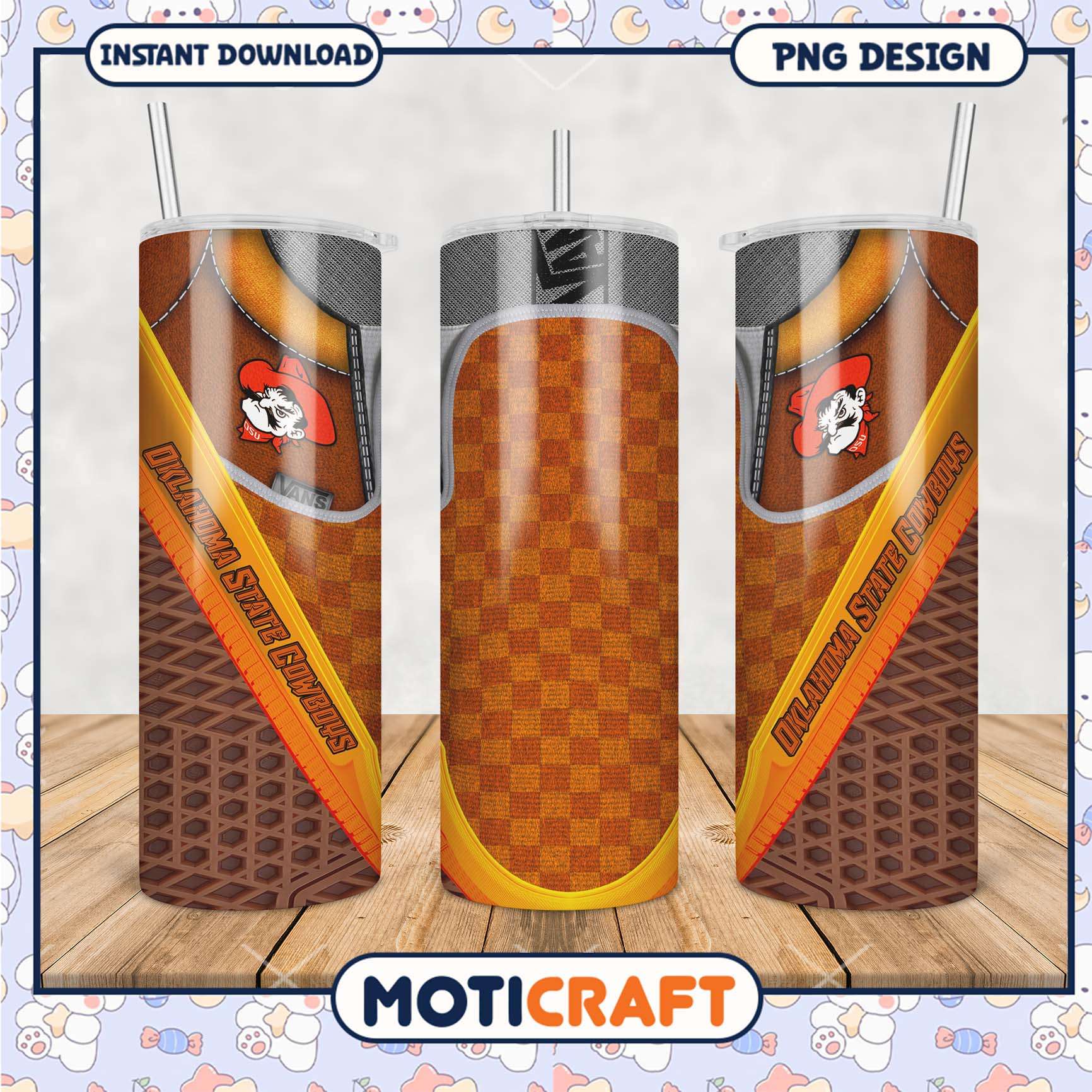 Oklahoma State Cowboys Tumbler Design PNG Downloadable Art Oklahoma State Cowboys Tumbler Design PNG Downloadable Art