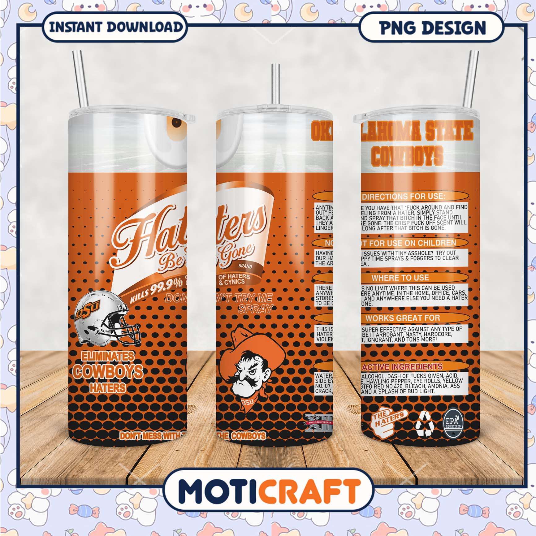 Oklahoma State Cowboys Haters Be Gone Tumbler PNG Design Oklahoma State Cowboys Haters Be Gone Tumbler PNG Design