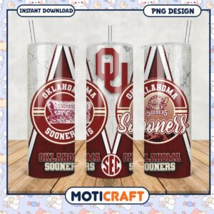 Oklahoma Sooners Tumbler Design PNG College Sports Fan Art