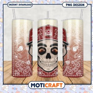 Oklahoma Sooners Skull Tumbler Design PNG for Fans
