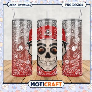 Ohio State Buckeyes Skull Tumbler Design PNG Graphic