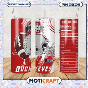 Ohio State Buckeyes Fan Tumbler Design PNG File Download