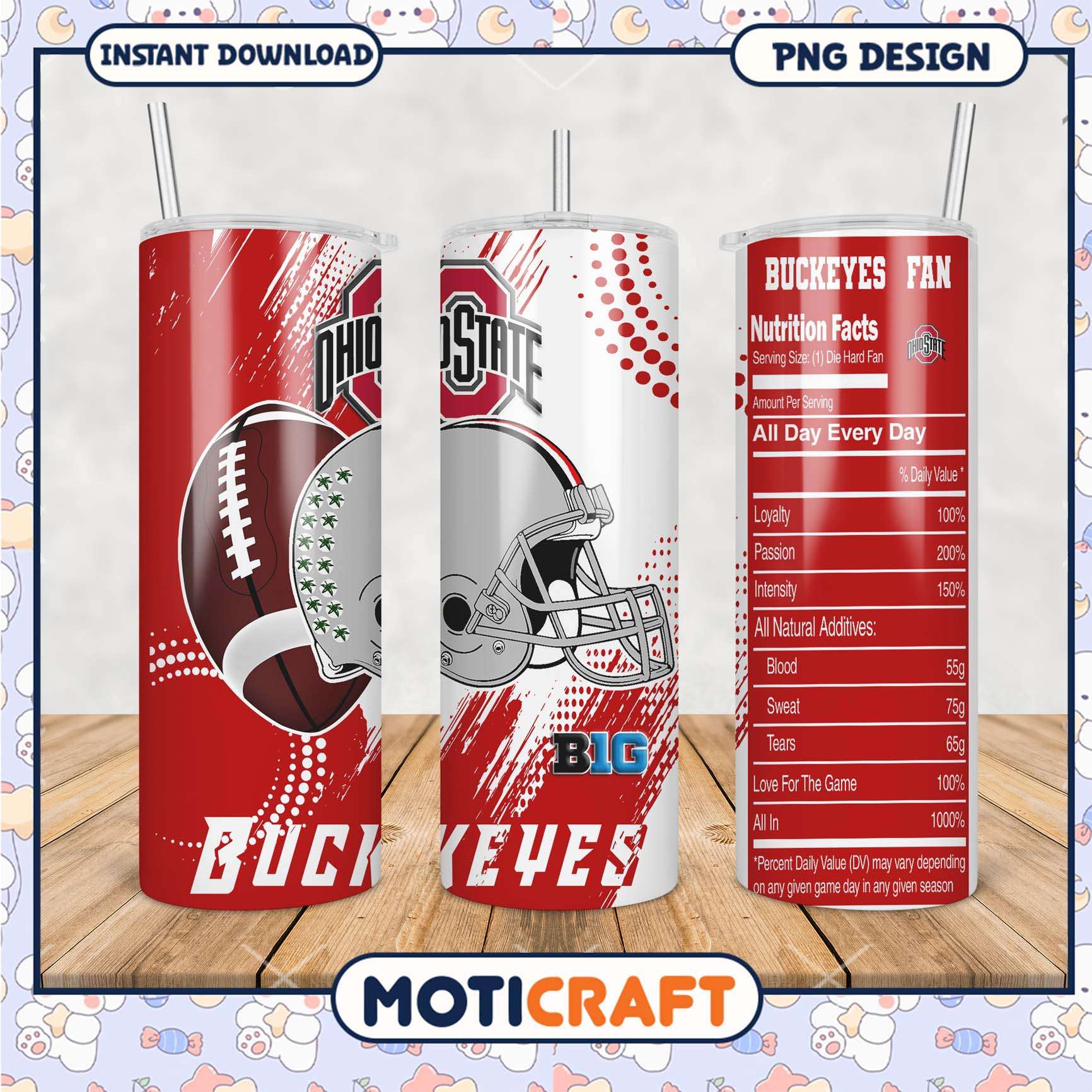 Ohio State Buckeyes Fan Tumbler Design PNG File Download Ohio State Buckeyes Fan Tumbler Design PNG File Download