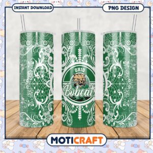 Ohio Bobcats Tumbler PNG Floral Design for Fans 2023