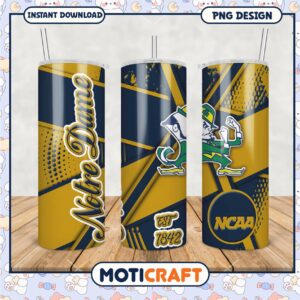 Notre Dame NCAA Tumbler Design PNG File for Fans