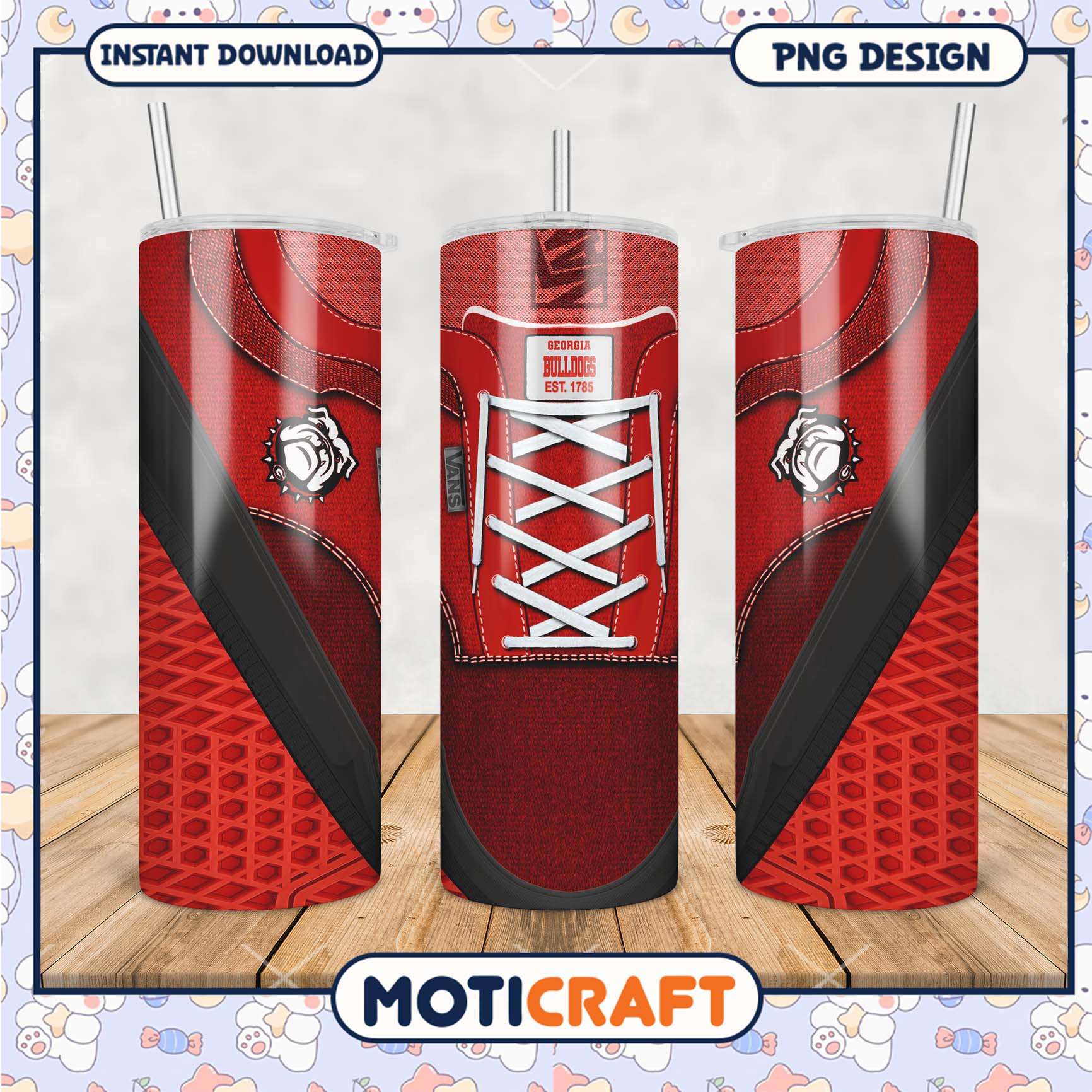 Official Georgia Bulldogs Tumbler Design Vans Style PNG Official Georgia Bulldogs Tumbler Design Vans Style PNG