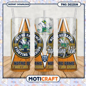 Notre Dame Fighting Irish Tumbler PNG File for Fans