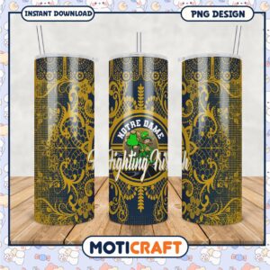 Notre Dame Fighting Irish Tumbler PNG Design for Fans