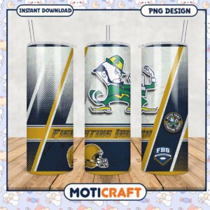 Notre Dame Fighting Irish Tumbler PNG Design Template