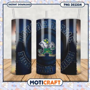 Notre Dame Fighting Irish Tumbler PNG Design File Download