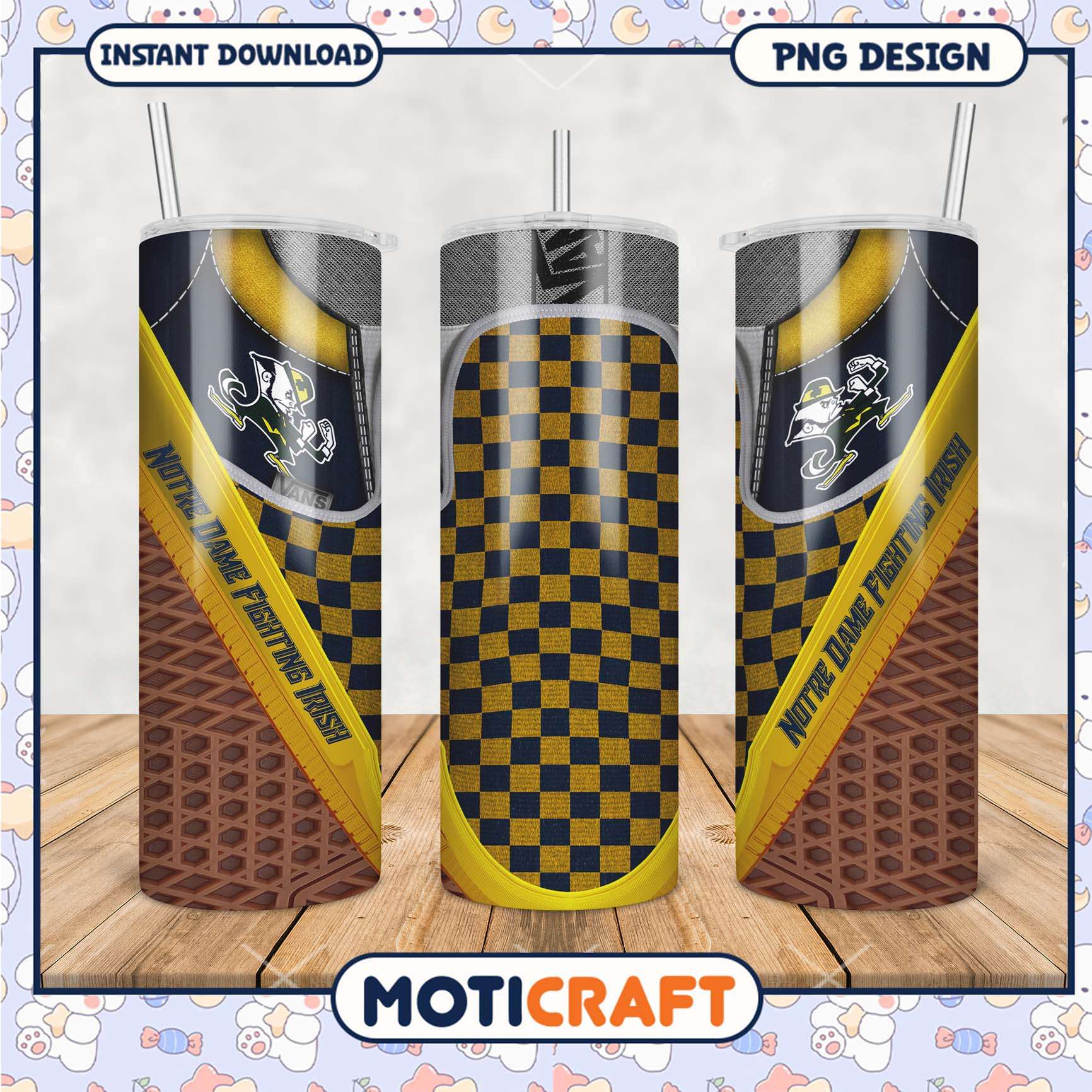 Notre Dame Fighting Irish Tumbler Design for Fans Notre Dame Fighting Irish Tumbler Design for Fans