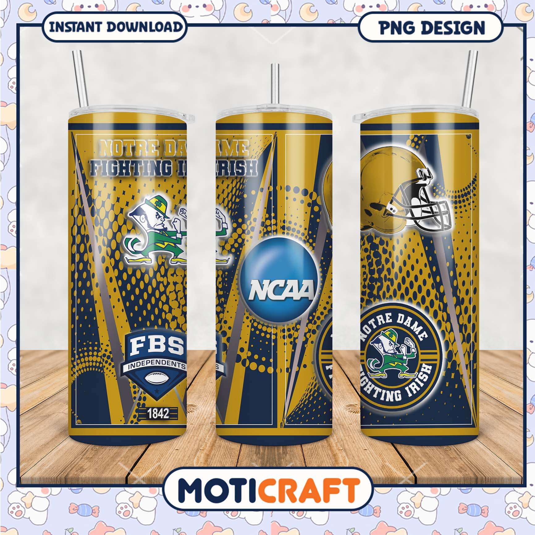 Notre Dame Fighting Irish Tumbler Design PNG File Download Notre Dame Fighting Irish Tumbler Design PNG File Download