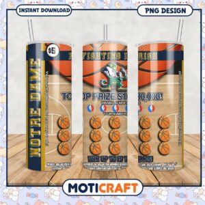 Notre Dame Fighting Irish Basketball Tumbler PNG Design