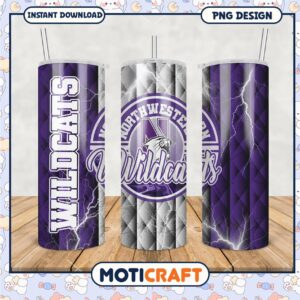 Northwestern Wildcats Tumbler PNG Uniquely Designed Graphic