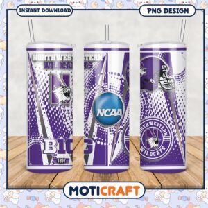 Northwestern Wildcats Tumbler PNG NCAA Fan Merchandise Design