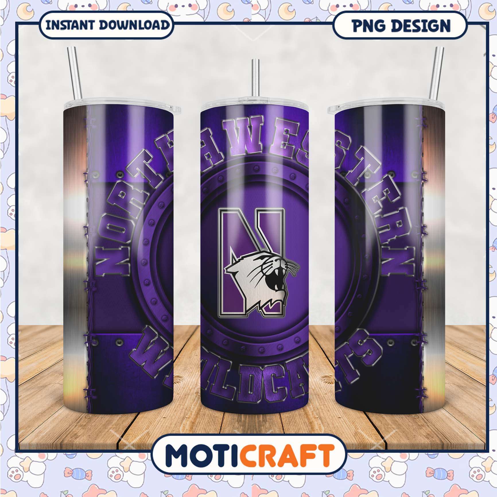 Northwestern Wildcats Tumbler PNG Design for Fans and Gifts Northwestern Wildcats Tumbler PNG Design for Fans and Gifts