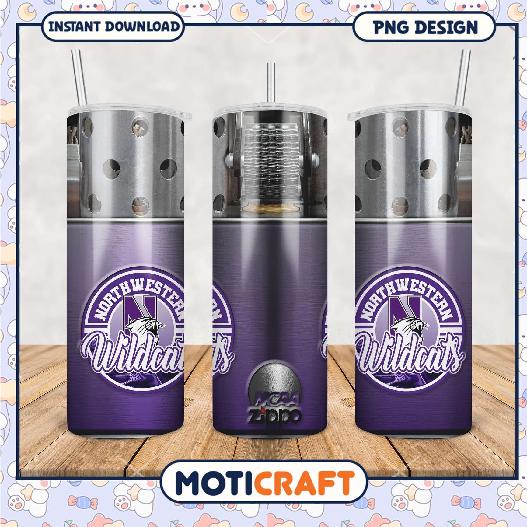Northwestern Wildcats Tumbler Design PNG for Campuses Northwestern Wildcats Tumbler Design PNG for Campuses