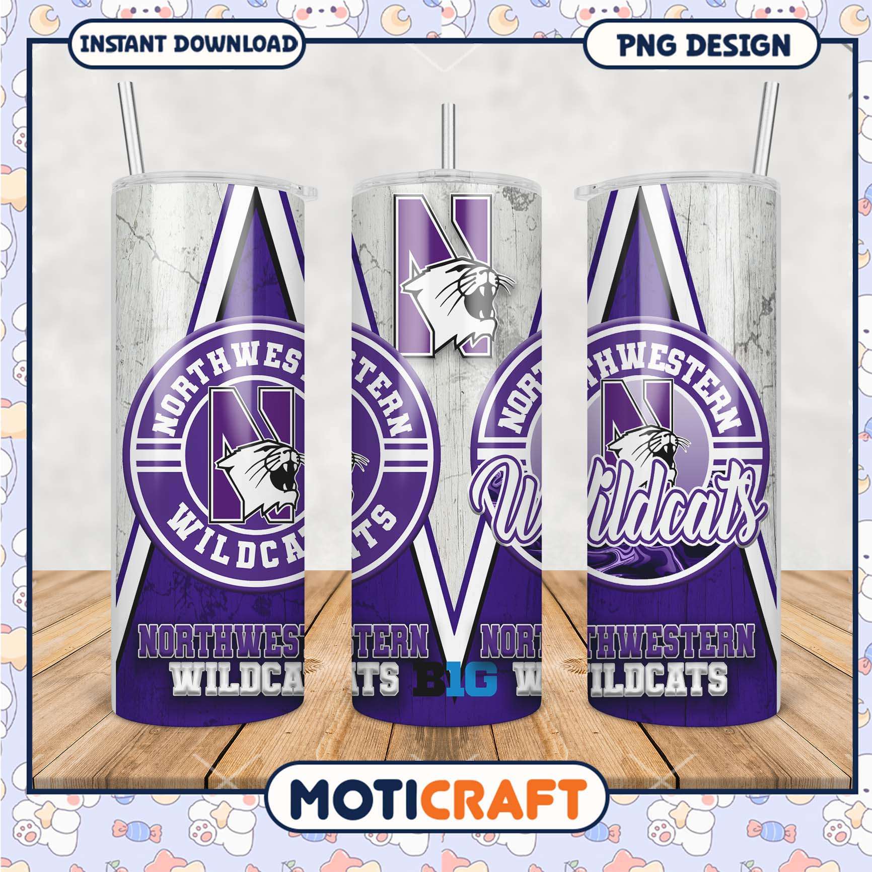 Northwestern Wildcats Tumbler Design for Fans and Events Northwestern Wildcats Tumbler Design for Fans and Events
