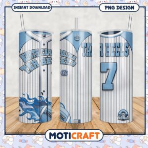 North Carolina Tar Heels Tumbler PNG Graphic Design File